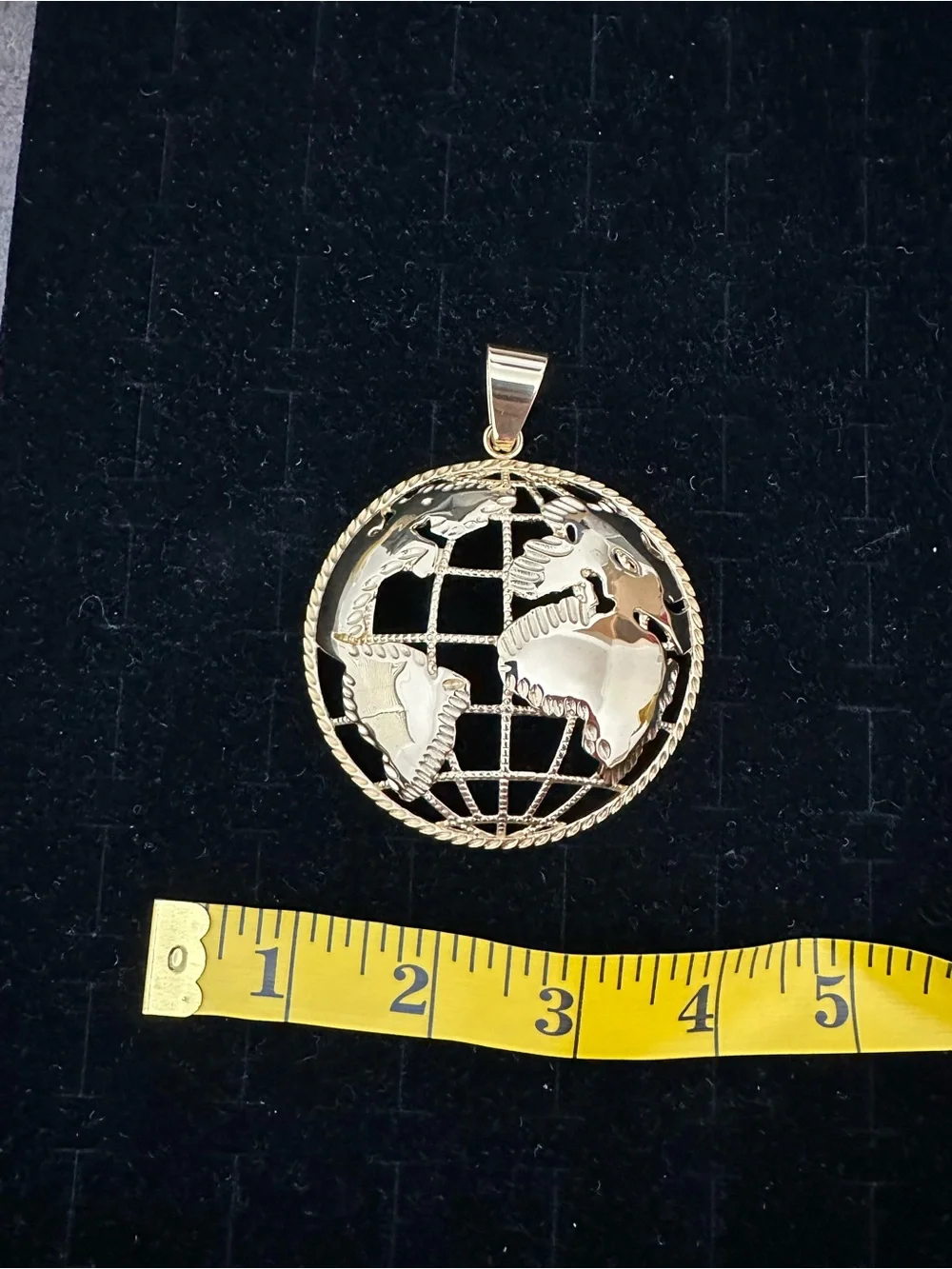 New Gold stainless steel Globe Pendant charm - 58.2 grams